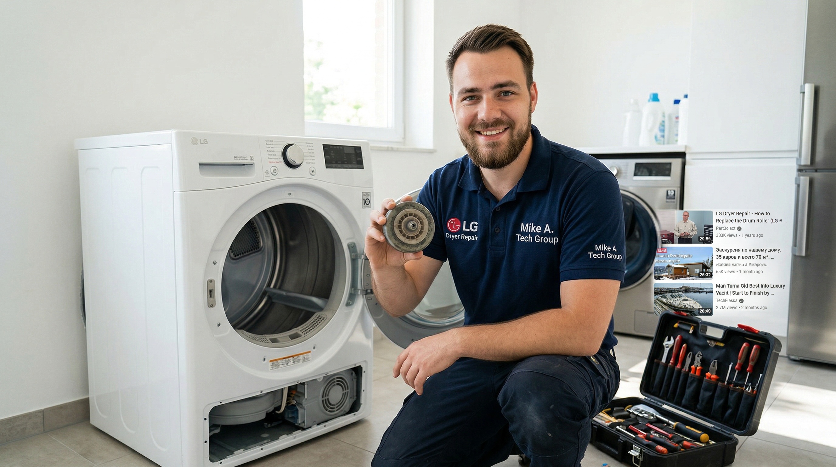 LG dryer drum roller replacement technician Los Angeles